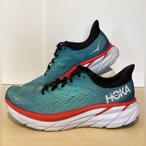 Hoka One One Clifton 8 Real Teal Running Shoes 10D